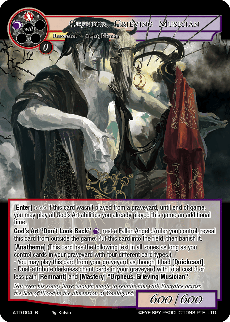 Orpheus, Grieving Musician