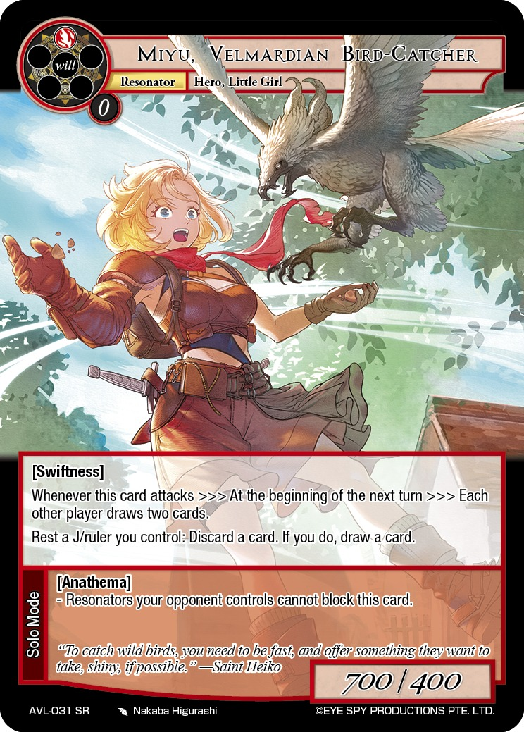Miyu, Velmardian Bird-Catcher
