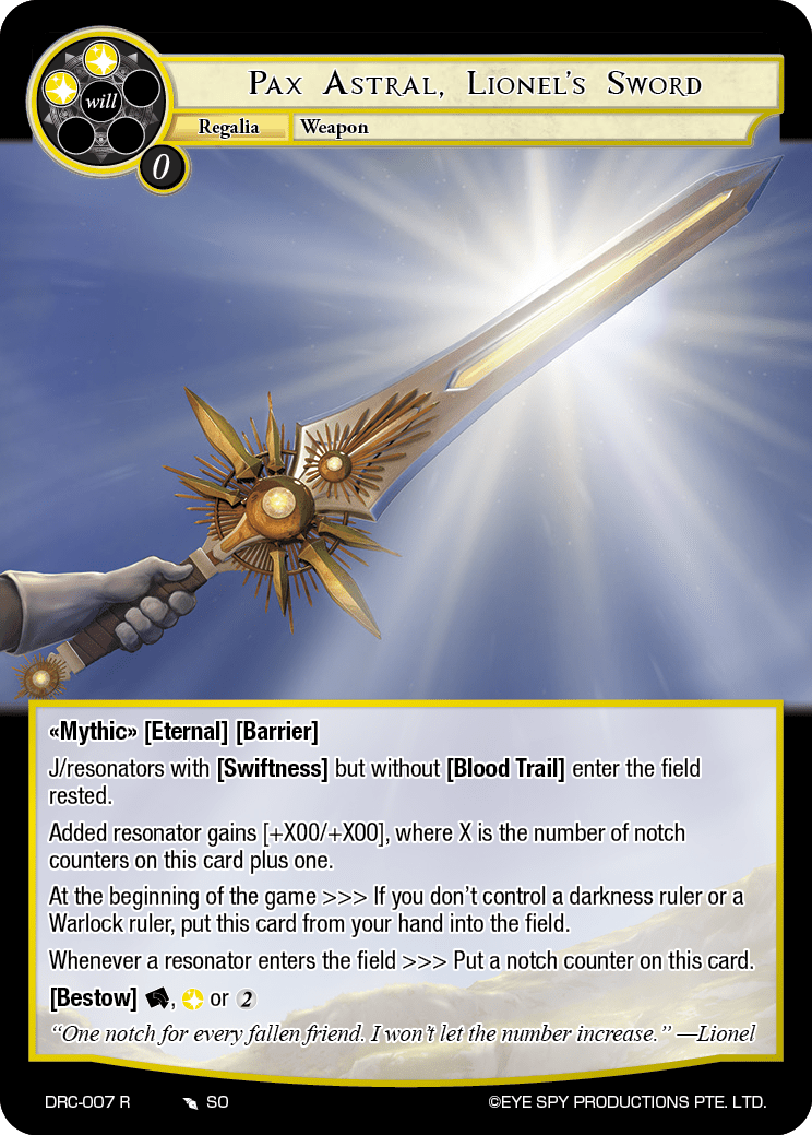 Pax Astral, Lionel's Sword