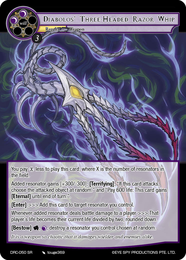 Diabolos' Three-Headed Razor Whip