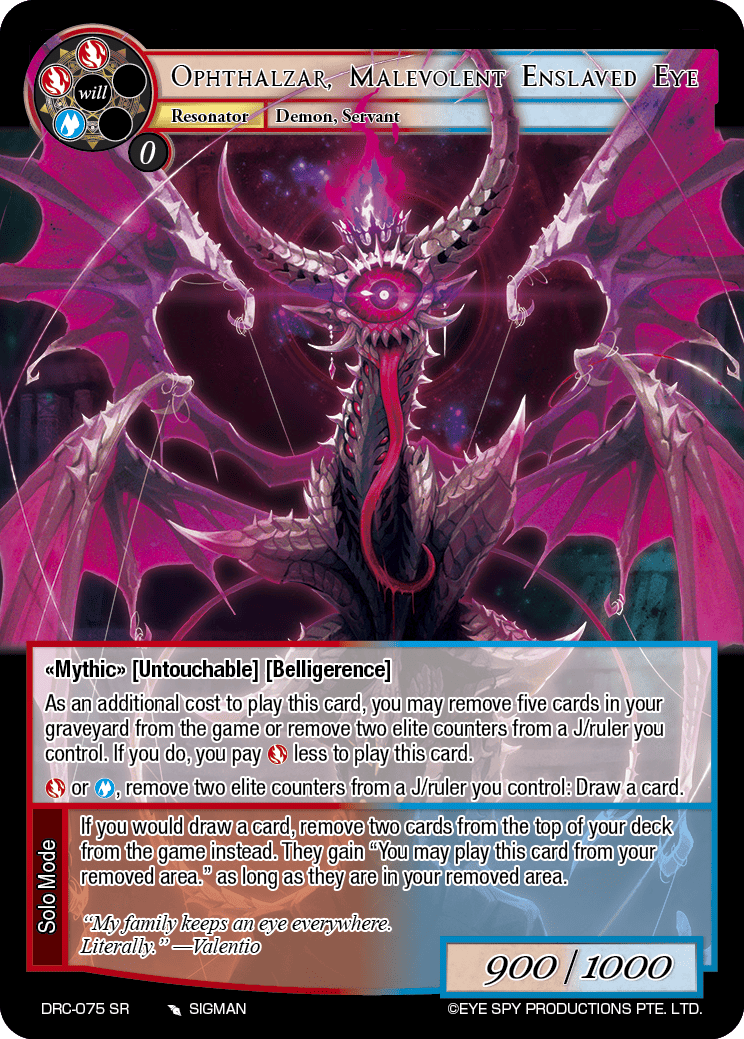 Ophthalzar, Malevolent Enslaved Eye