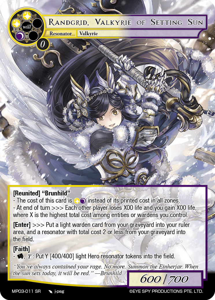 Randgrid, Valkyrie of Setting Sun