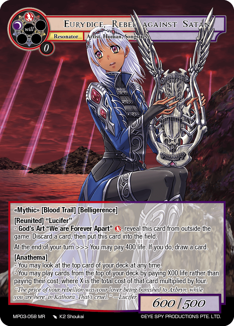 Eurydice, Rebel against Satan