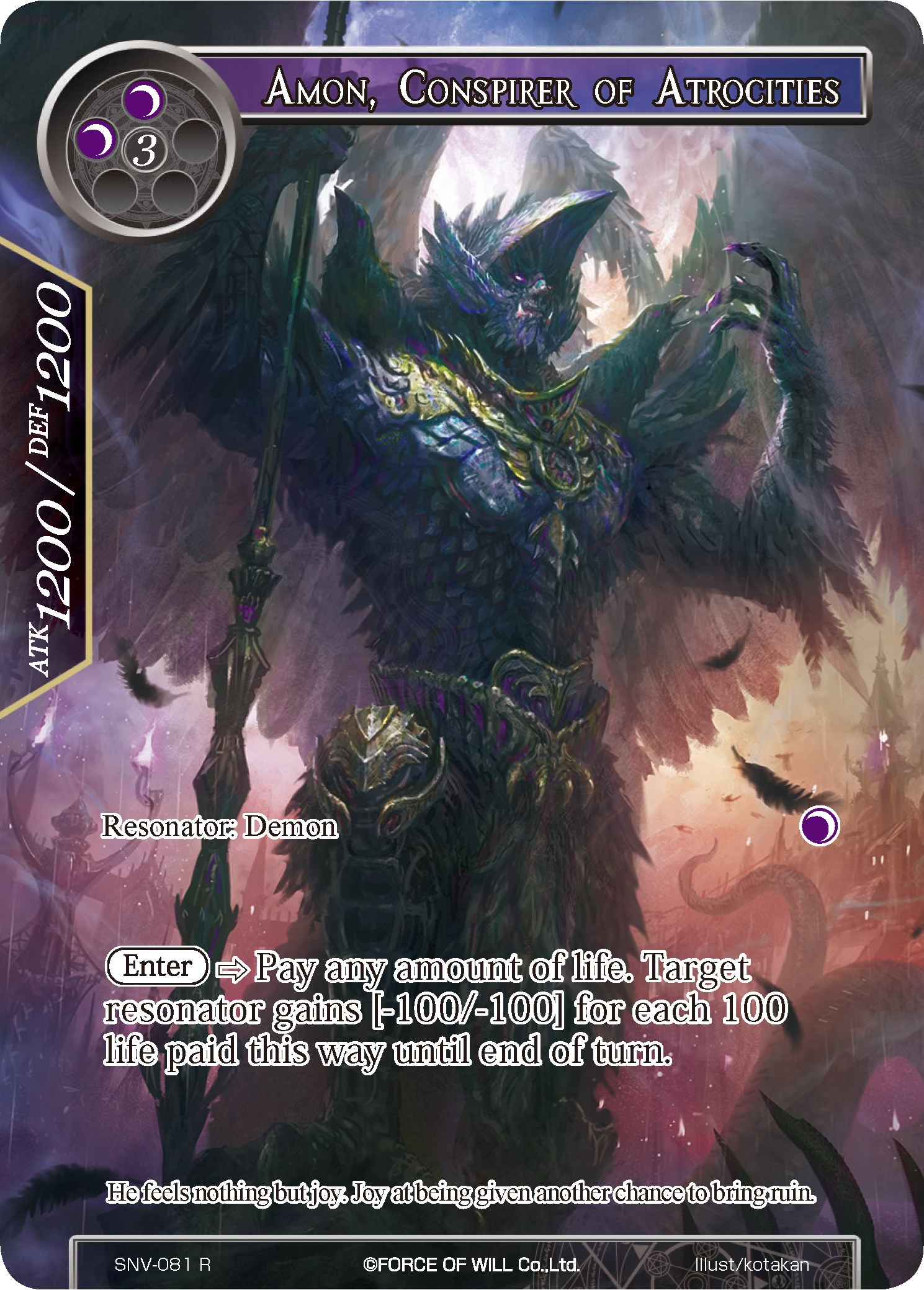 Amon, Conspirer of Atrocities