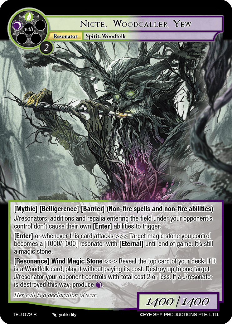 Nicte, Woodcaller Yew