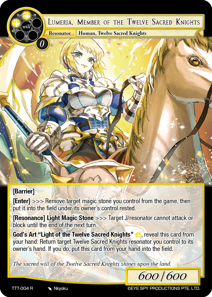 Lumeria, Member of the Twelve Sacred Knights