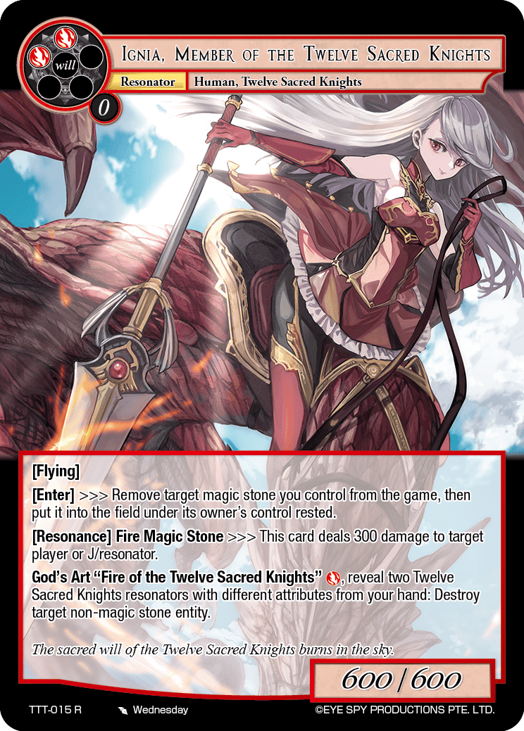 Ignia, Member of the Twelve Sacred Knights