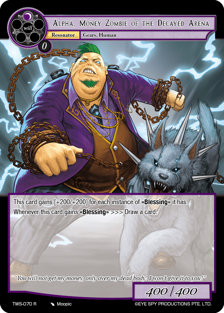 Alpha, Money Zombie of the Decayed Arena